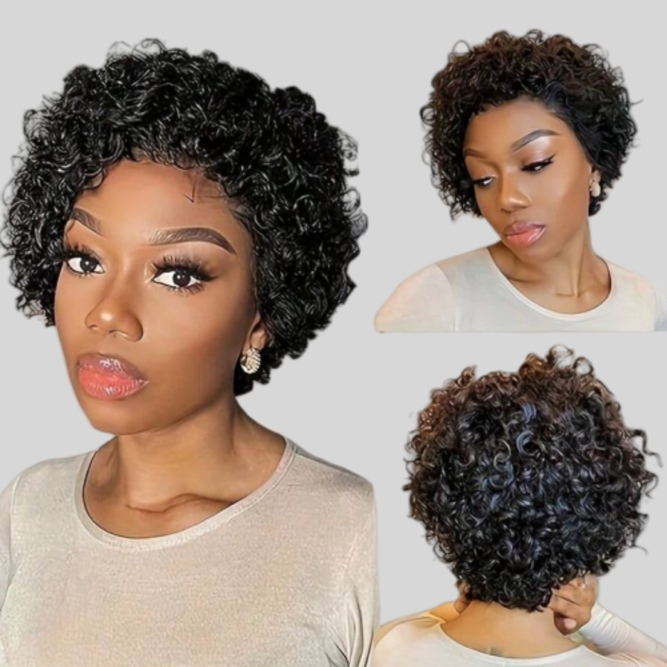 Short Pixie Cut Wig Human Hair Cheap - 곱슬 픽시컷 가발 레이스 인모 가발