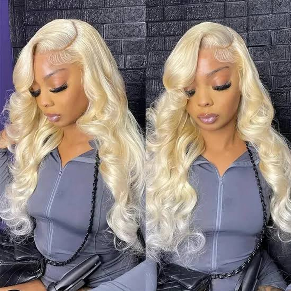 613 Blonde Body Wave Lace Front Wig - 613 허니 블론드 컬러 13x6 투명