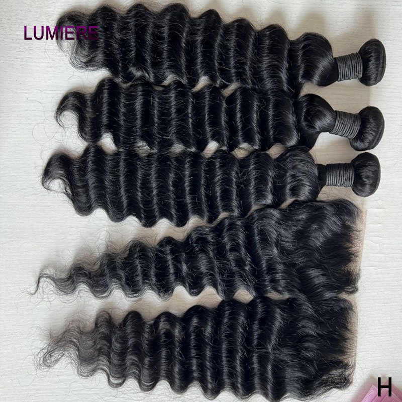 Deep Wave 3 Bundles With Closure - 최고급 루즈 딥 웨이브 번들, HD