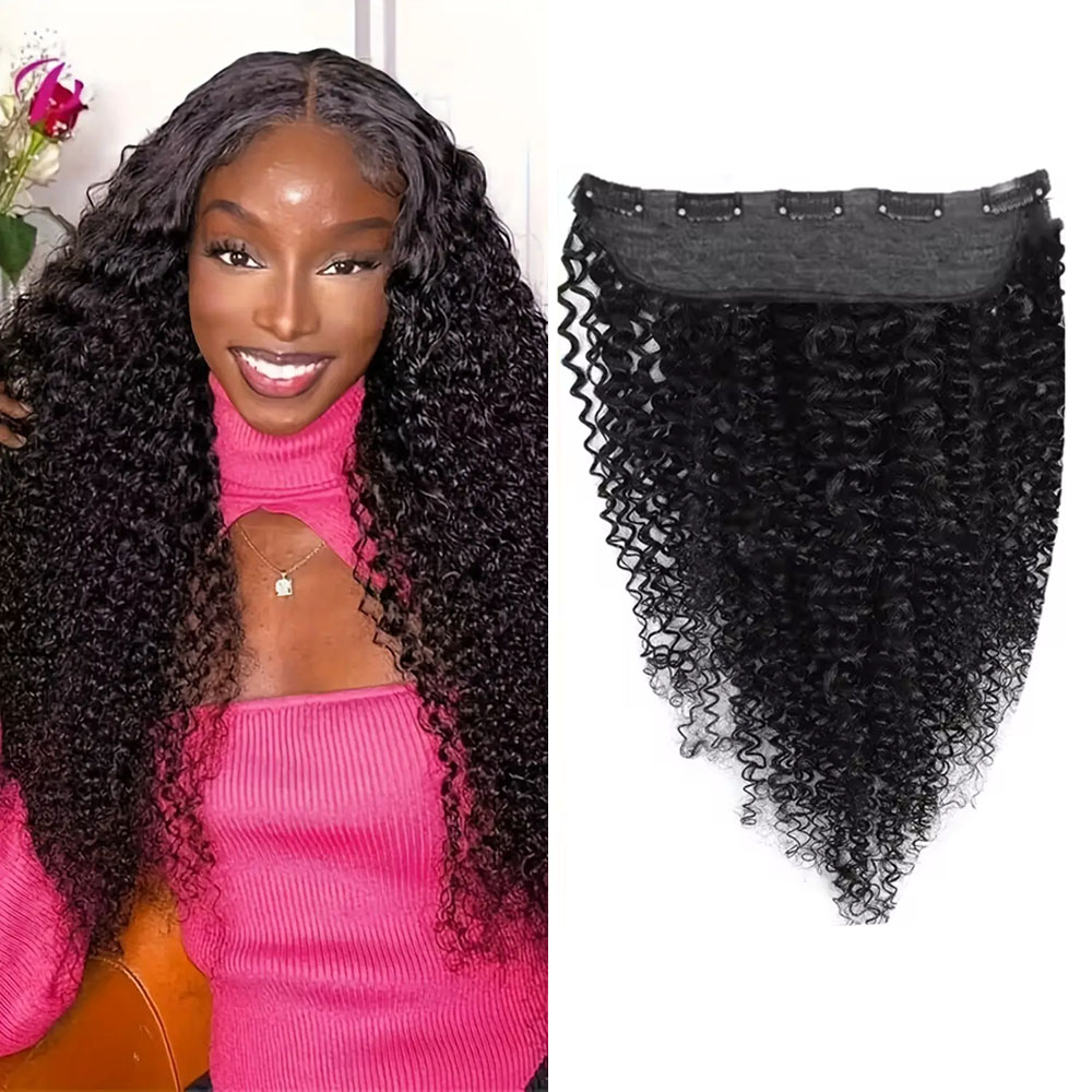 Seamless Clip In Hair Extensions Human Hair - 1피스 클립형 원피스 헤어 익스텐션, 자연스러운