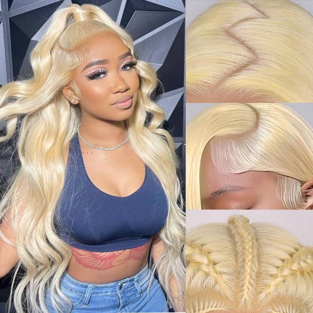 613 Blonde Body Wave Lace Front Wig - 613 HD 레이스 프론탈 가발 200%