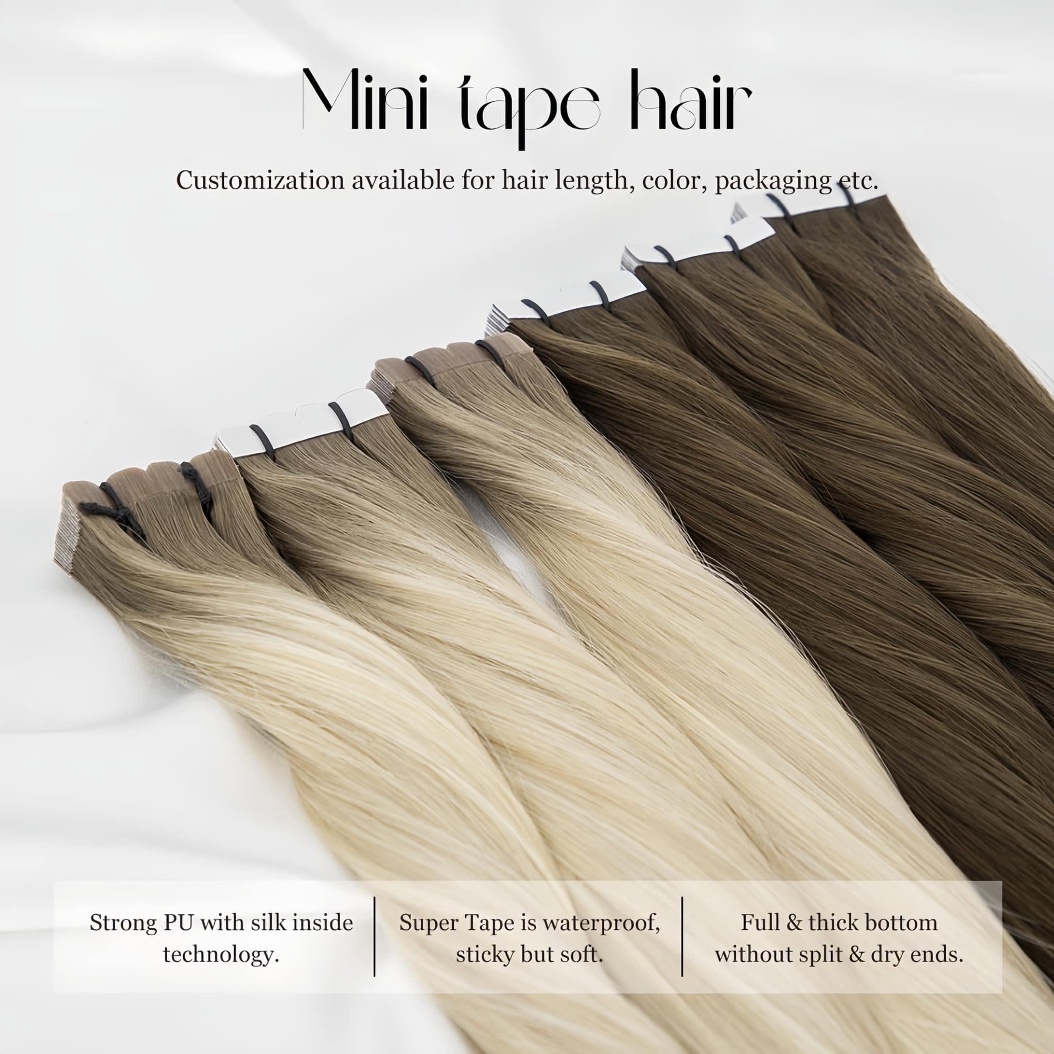 Invisible Tape In Extensions Real Hair - 미니 테이프 인모 연장 헤어 익스텐션