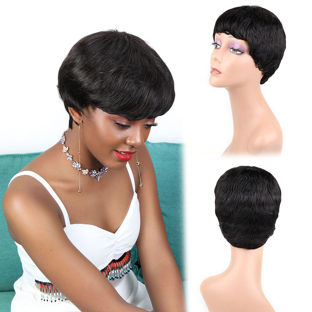 Short Pixie Cut Wig Human Hair Cheap - 블리스 숏 인모 가발 픽시컷 스트레이트