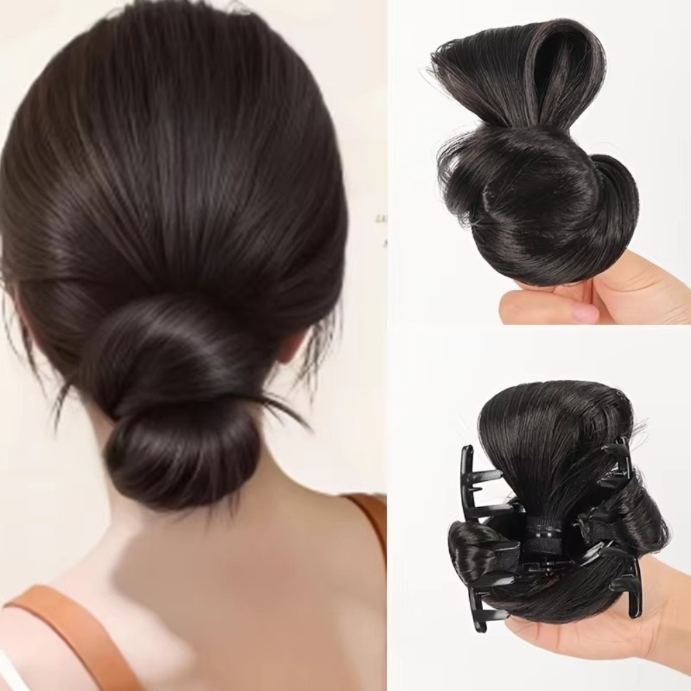 Claw Clip Messy Bun Hair Piece - 천연 합성 헤어 번 가발 푹신한