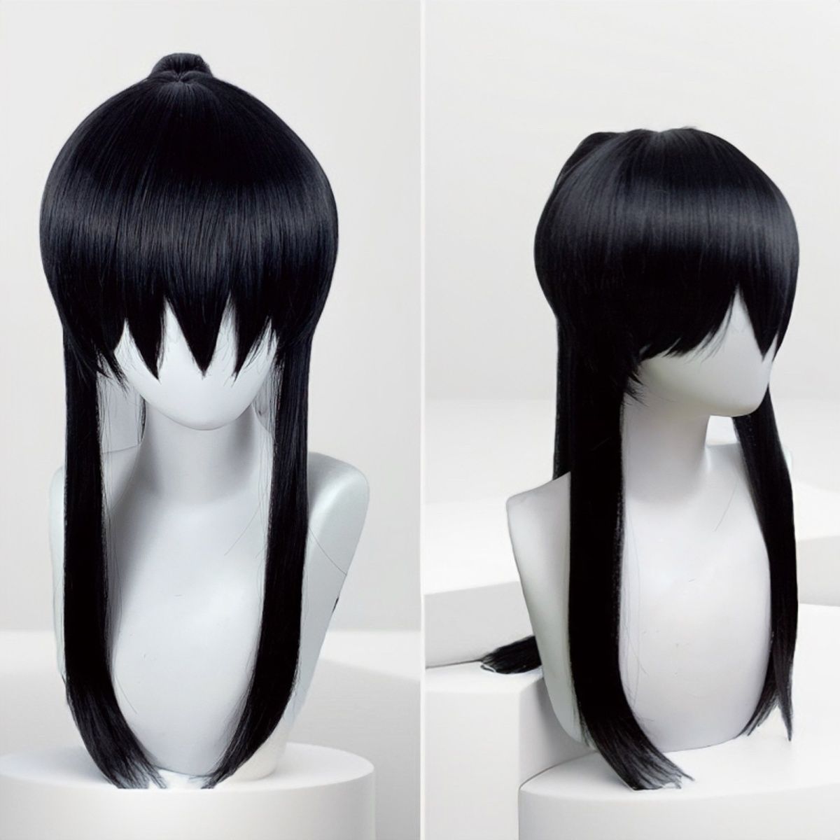 Synthetic Braided Wigs For Black Women - 고대 스타일 영주 코스프레 가발 검정색