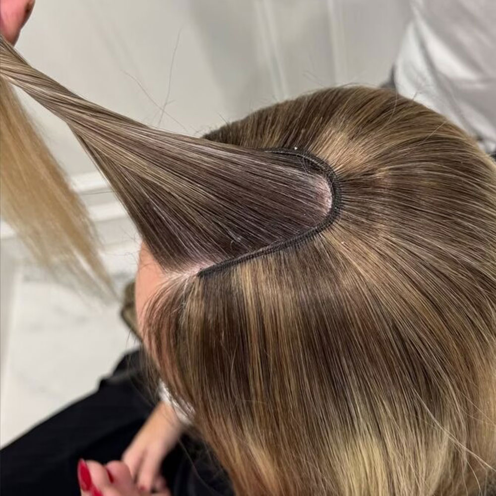 Seamless Clip In Hair Extensions Human Hair - V자형 클립인 인모 헤어 익스텐션, 여성용