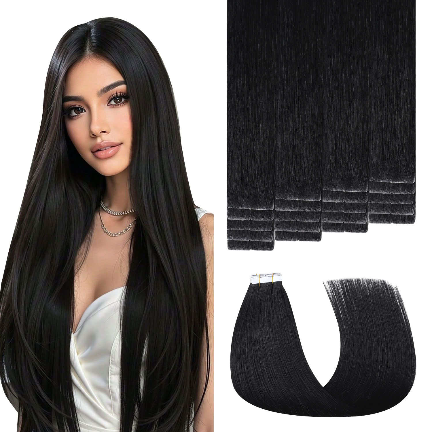 Invisible Tape In Extensions Real Hair - 스윗멧 인비저블 테이프 인 헤어 익스텐션