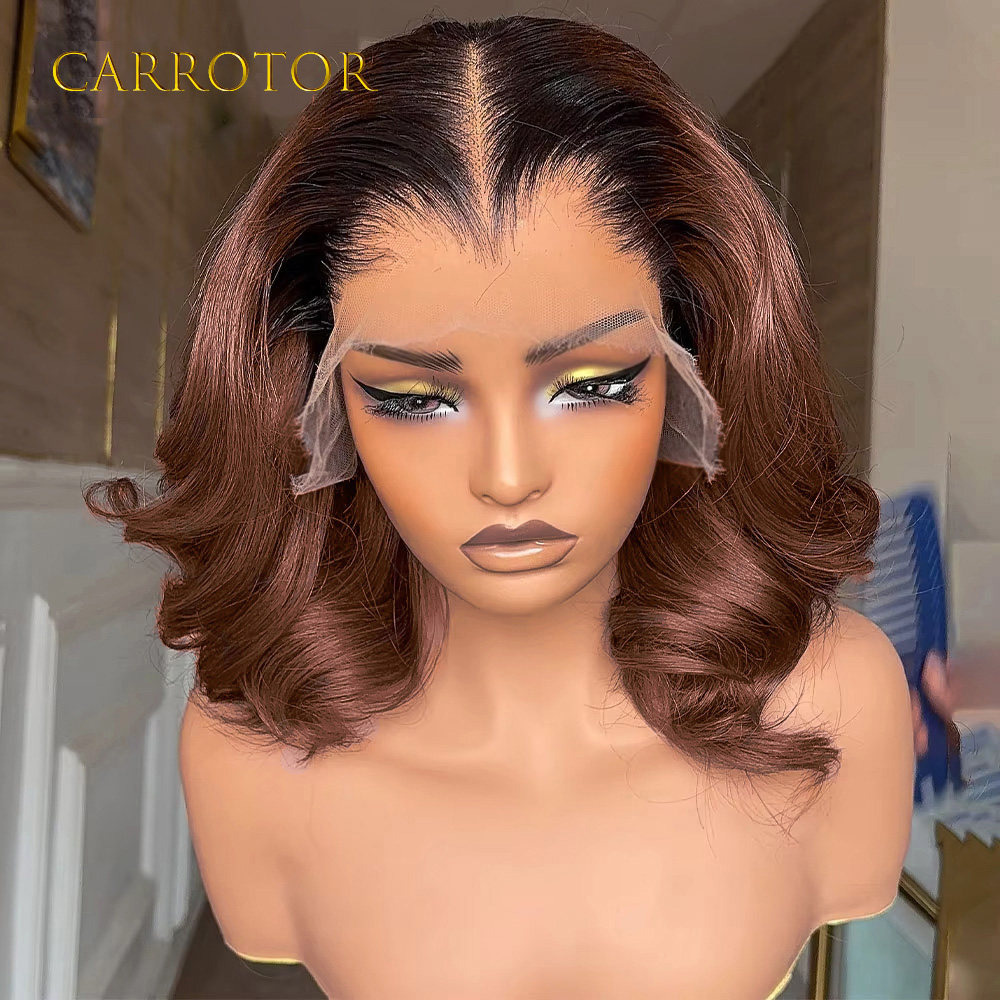 Human Hair Wigs - 라고스 헤어라인 가발 1b4 옴브레 컬러