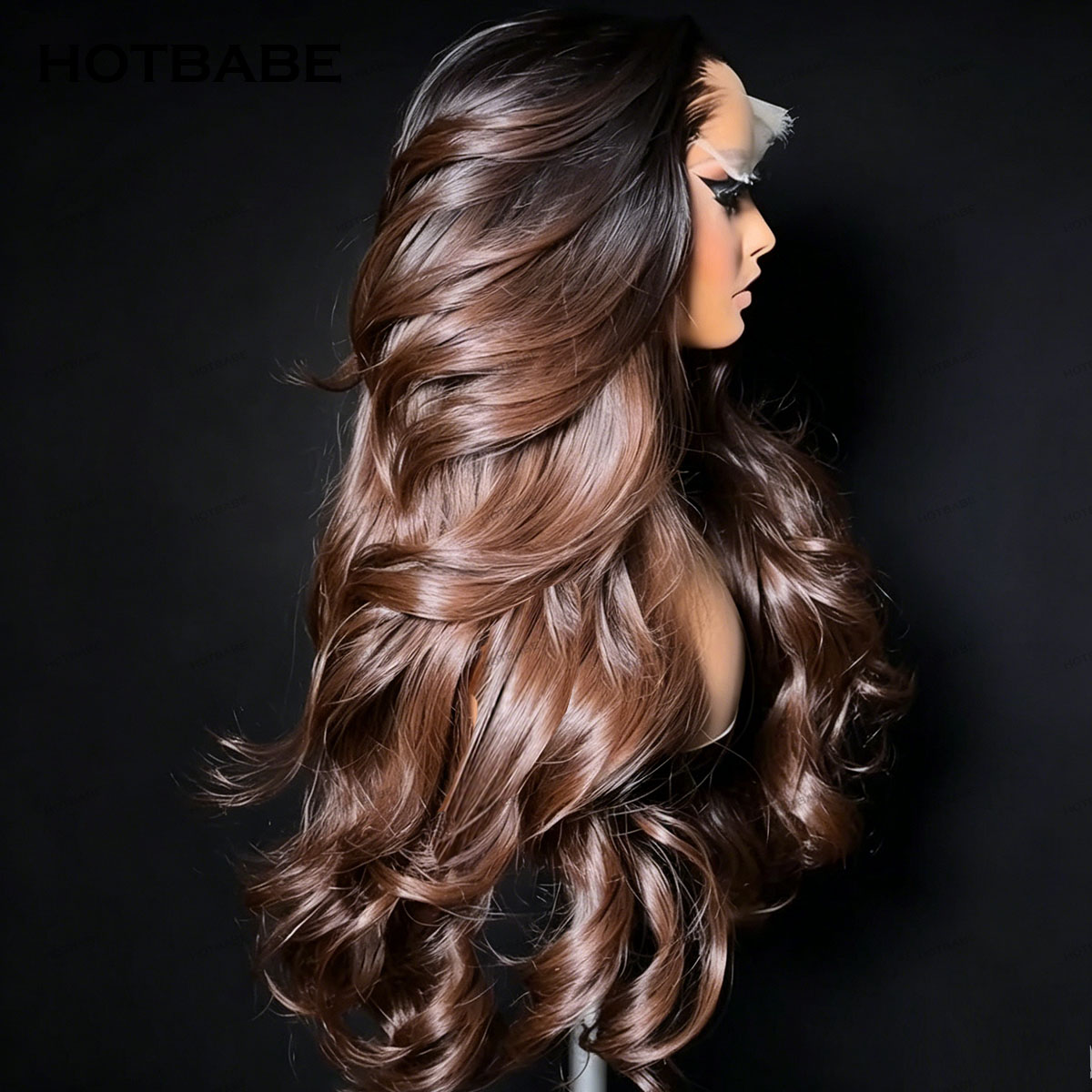 Hd Lace Frontal Wig Human Hair Pre Plucked - 글루리스 인모 가발 1B/4 브라운 바디