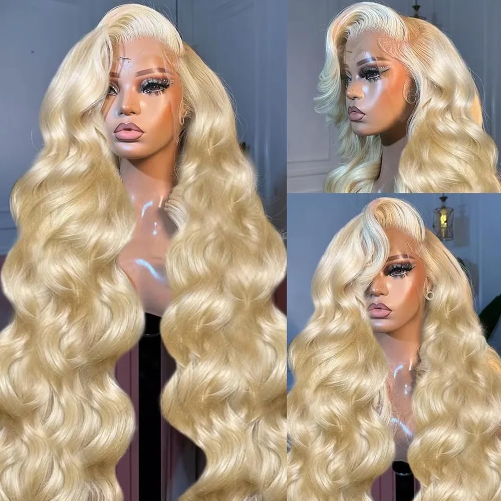 613 Blonde Body Wave Lace Front Wig - # 613 인모 가발 바디 웨이브