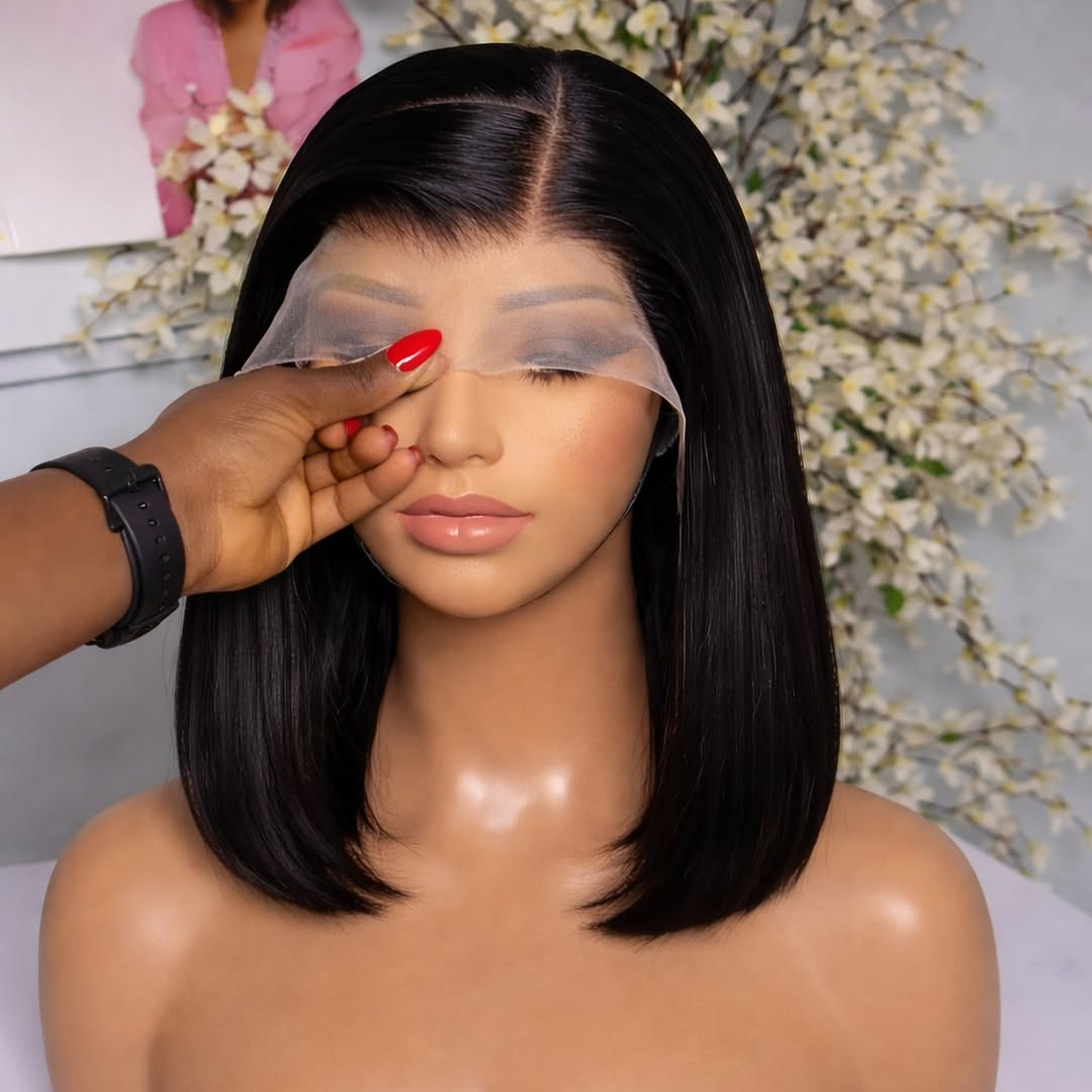 Hd Lace Frontal Wig Human Hair Pre Plucked - 14인치 밥 가발 인모 13x4 HD