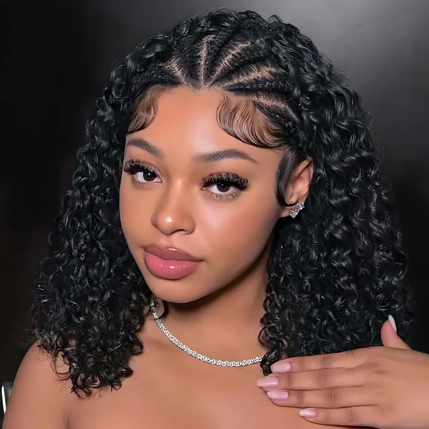 Glueless Wear And Go Human Hair Wig - 콘로우 브레이드 밥 가발 딥 컬리