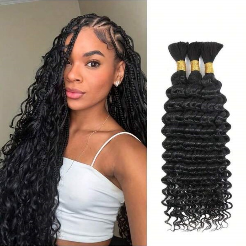 Water Wave Bulk Human Hair For Braiding - 2 묶음 워터 웨이브 벌크 인모