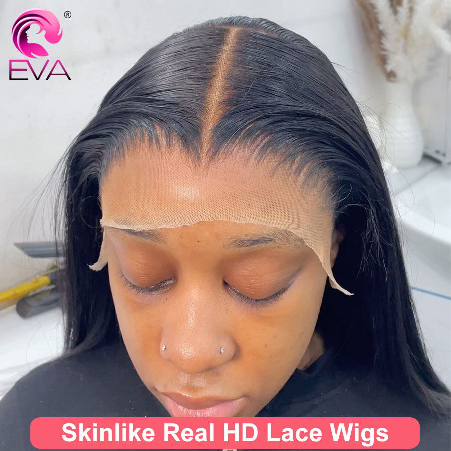 Hd Lace Frontal Wig Human Hair Pre Plucked - 에바 헤어 딥 파트 HD 레이스
