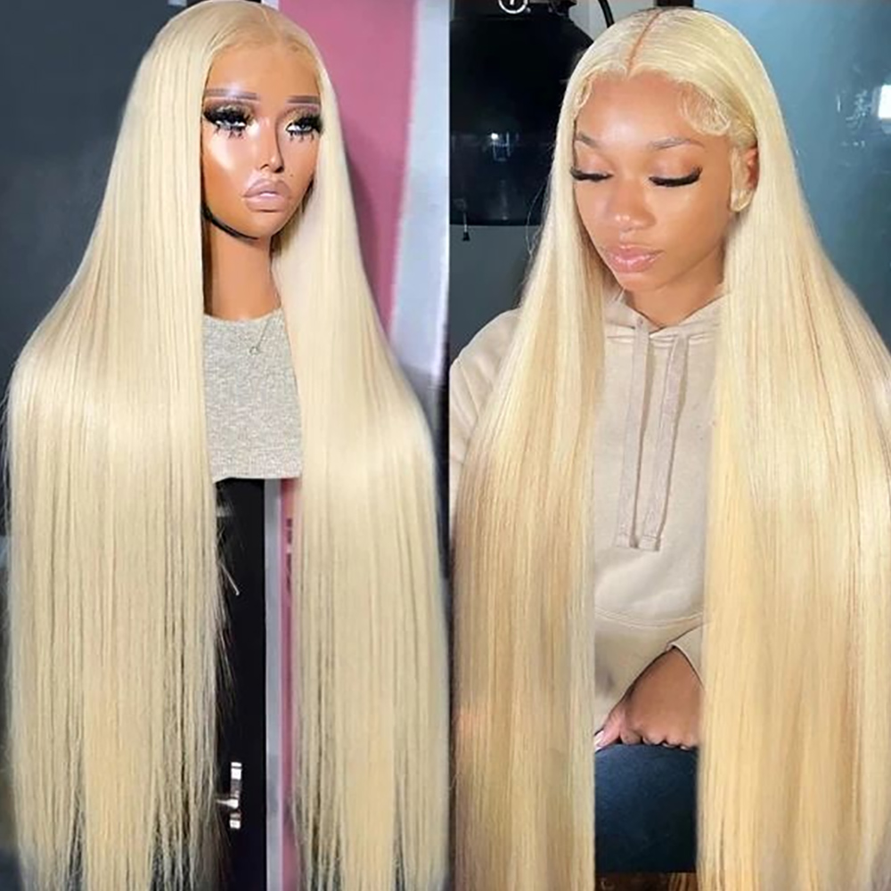 613 Blonde Body Wave Lace Front Wig - 30 40인치 613 허니 블론드 가발