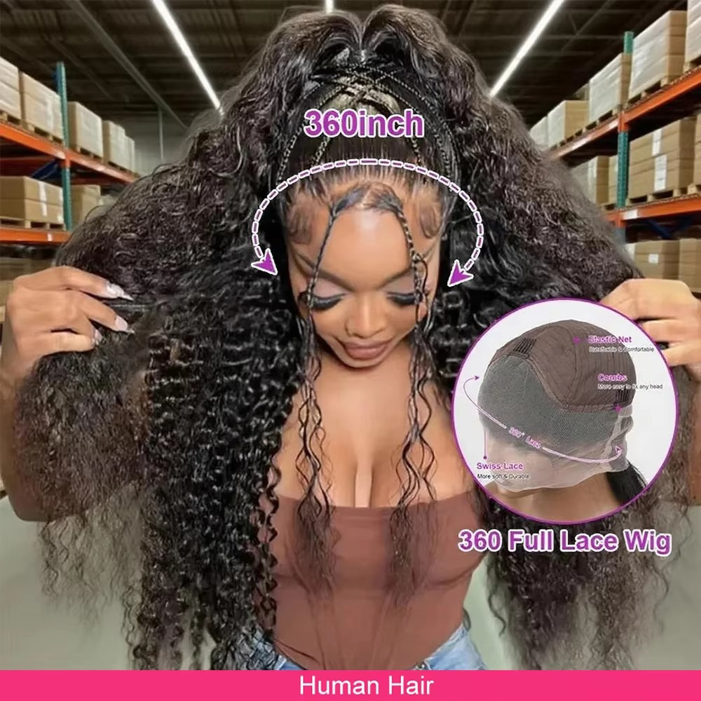 Glueless Wear And Go Human Hair Wig - 360 인비저블 스트랩 풀 레이스 곱슬머리