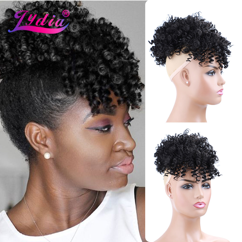 Drawstring Afro Curly Puff Ponytail - 리디아 드로스트링 합성 하이 퍼프 아프로
