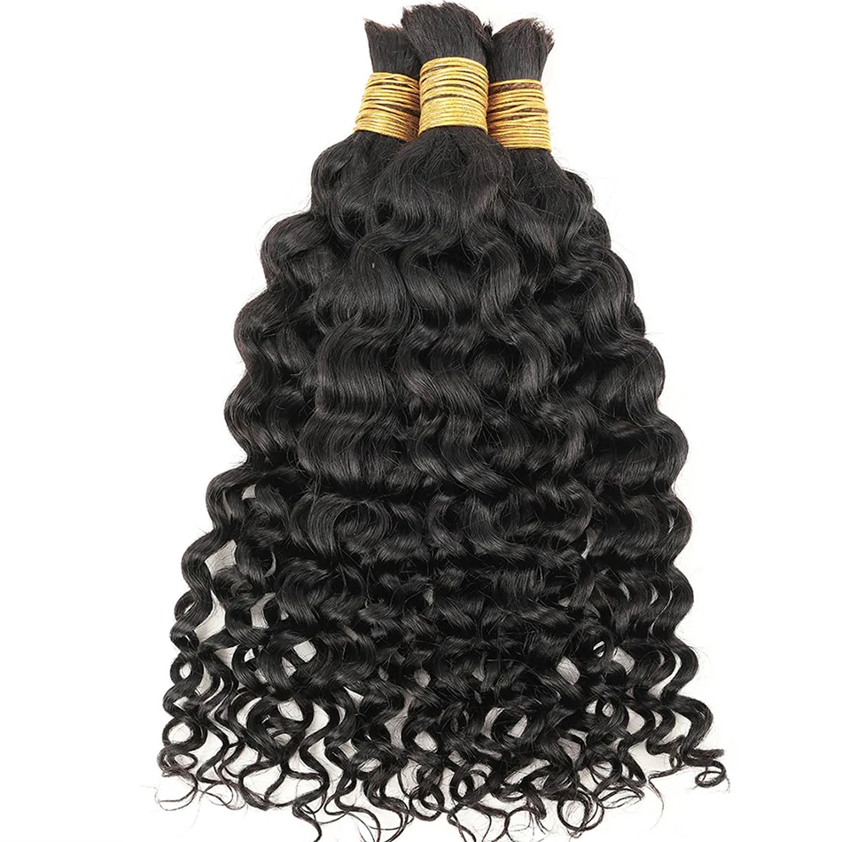 워터 웨이브 생인모 브레이딩 헤어, 미가공 생인모 브레 - Water Wave Bulk Human Hair For Braiding 리뷰 및 가격