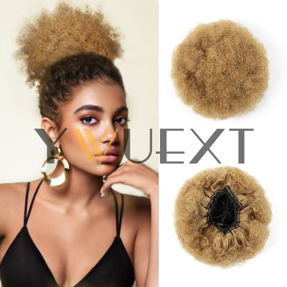 YWUEXT 허니 골드 아프로 킨키 퍼프 포니테일 인모 - Drawstring Afro Curly Puff Ponytail 리뷰 및 가격