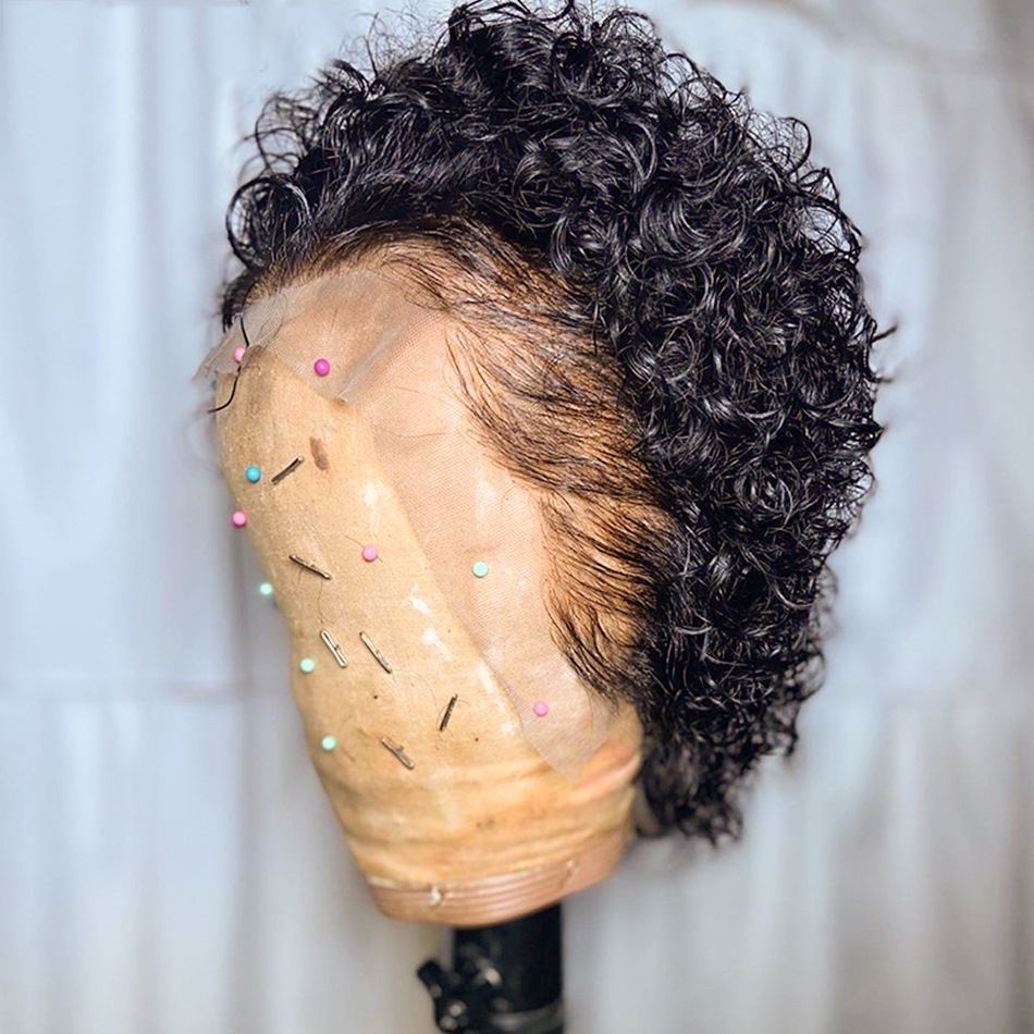 곱슬 픽시컷 가발 레이스 인모 가발 워터웨이브 숏밥 가 - Short Pixie Cut Wig Human Hair Cheap 리뷰 및 가격