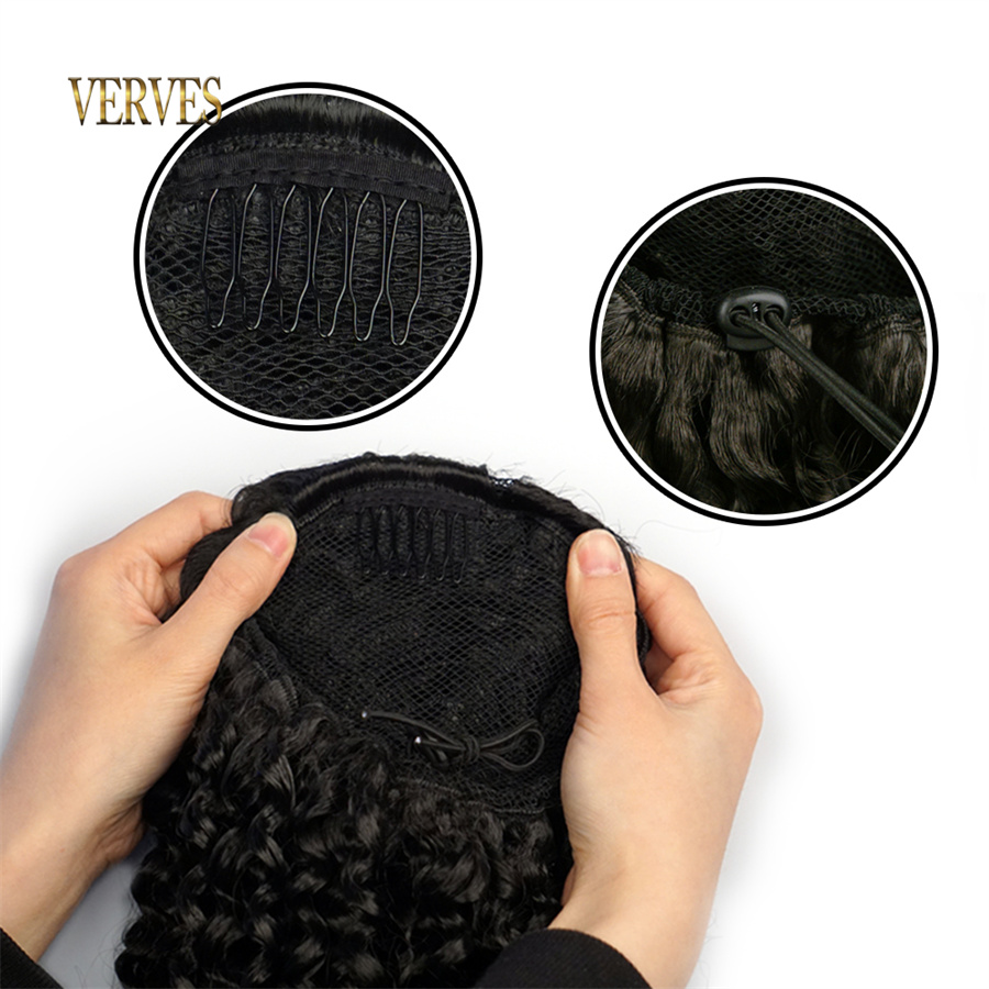 VERVES 합성 드로스트링 퍼프 포니테일 아프로 컬리 - Drawstring Afro Curly Puff Ponytail 리뷰 및 가격