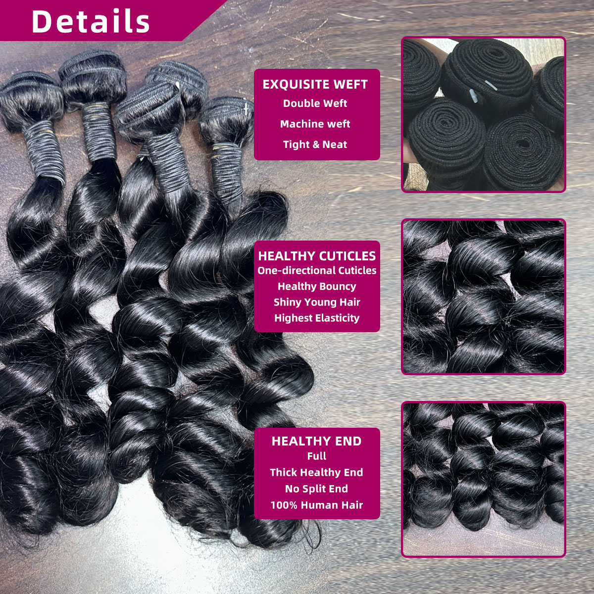 30-40인치 루즈 웨이브 번들, 4x4 레이스 클로저 - Deep Wave 3 Bundles With Closure 리뷰 및 가격