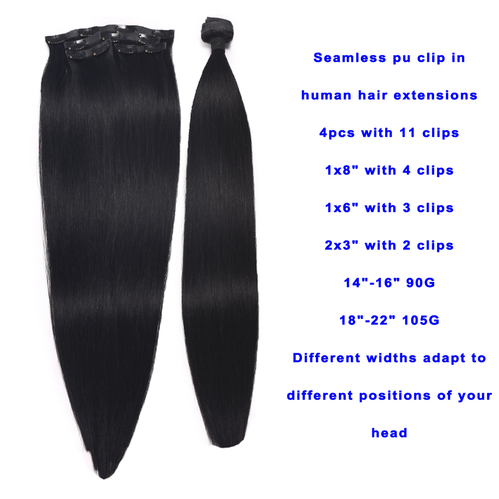 심리스 클립인 헤어 익스텐션 14-22인치 인모 익스텐 - Seamless Clip In Hair Extensions Human Hair 리뷰 및 가격
