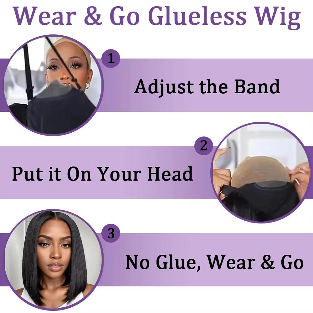 접착제 없는 인모 가발, 미리 뽑아낸 모발, 바로 착용 - Glueless Wear And Go Human Hair Wig 리뷰 및 가격