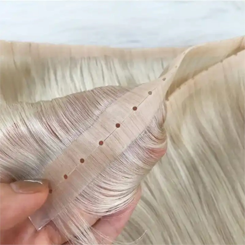 구멍이 있는 보이지 않는 PU 씨실 머리카락 인간의 머 - Invisible Tape In Extensions Real Hair 리뷰 및 가격
