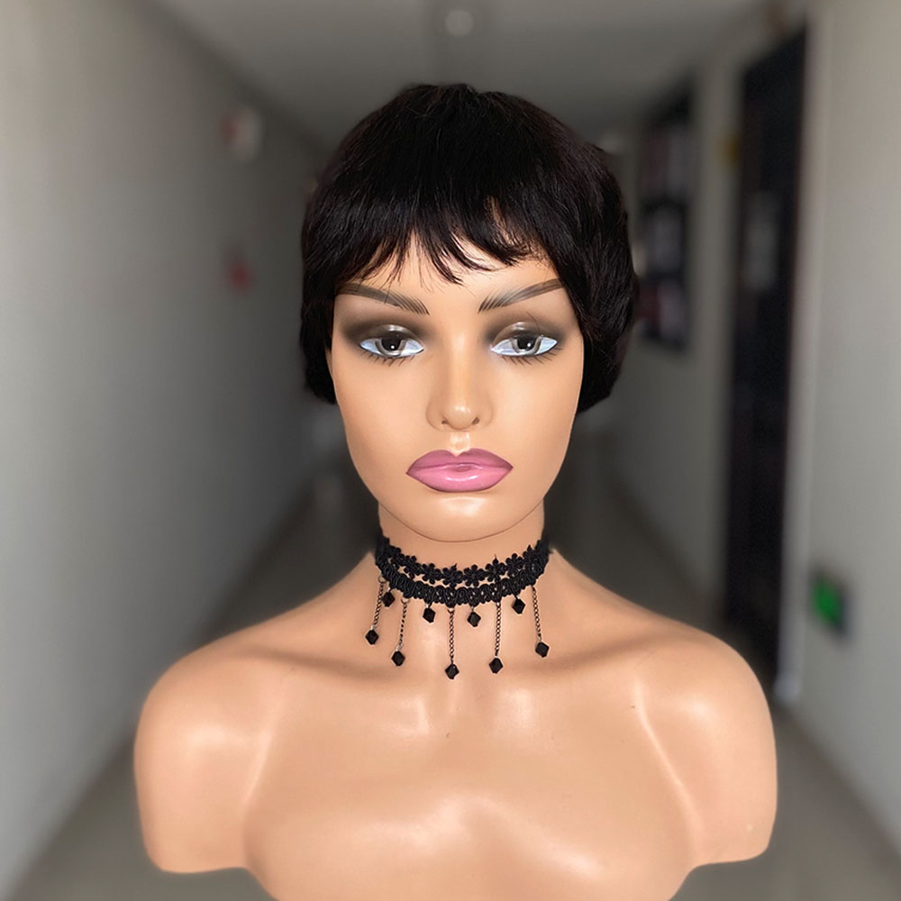 짧은 생머리 인모 가발, 내추럴 컬러 브라질 레미 헤어 - Short Pixie Cut Wig Human Hair Cheap 리뷰 및 가격