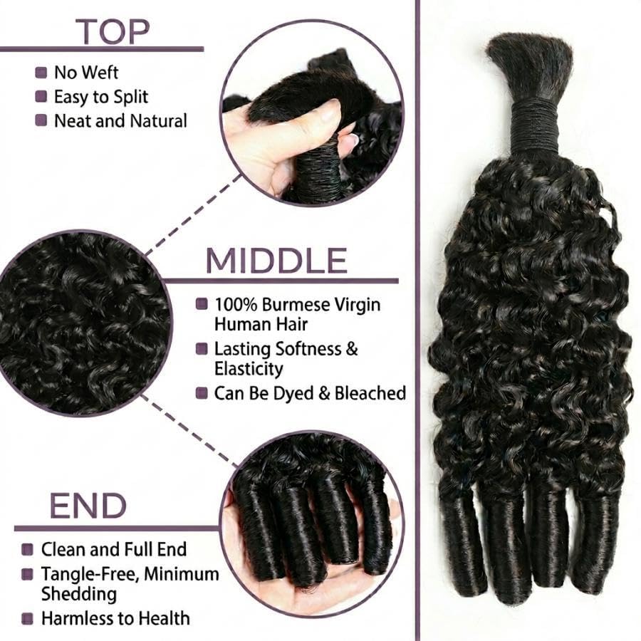 보헤미안 브레이드용 인모, 버마식 곱슬머리 묶음, 흑인 - Water Wave Bulk Human Hair For Braiding 리뷰 및 가격