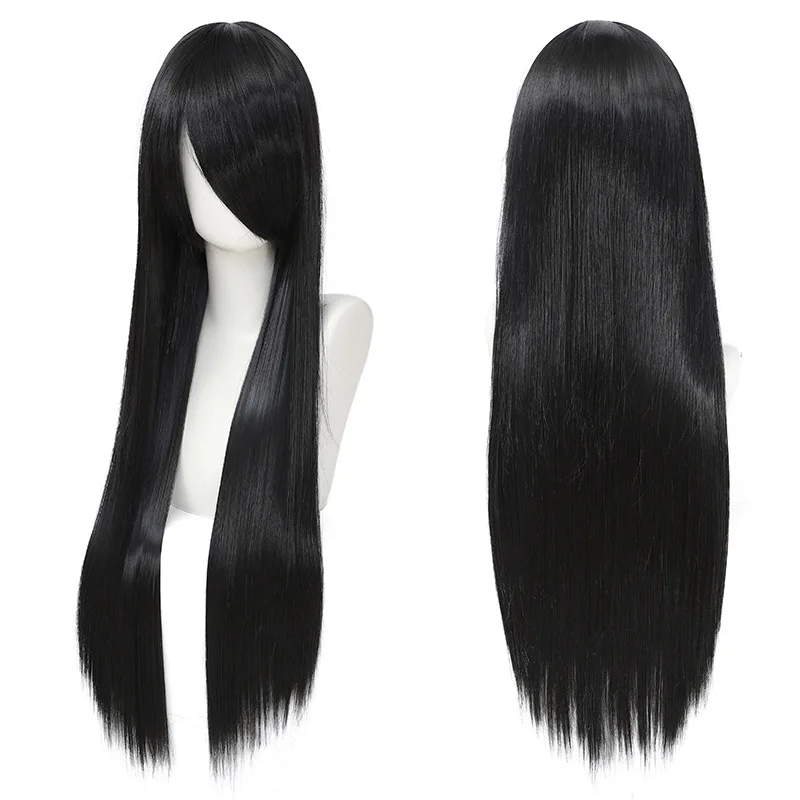 80cm 다채로운 긴 직선 합성 머리 흰색 보라색 검정 - Synthetic Braided Wigs For Black Women 리뷰 및 가격