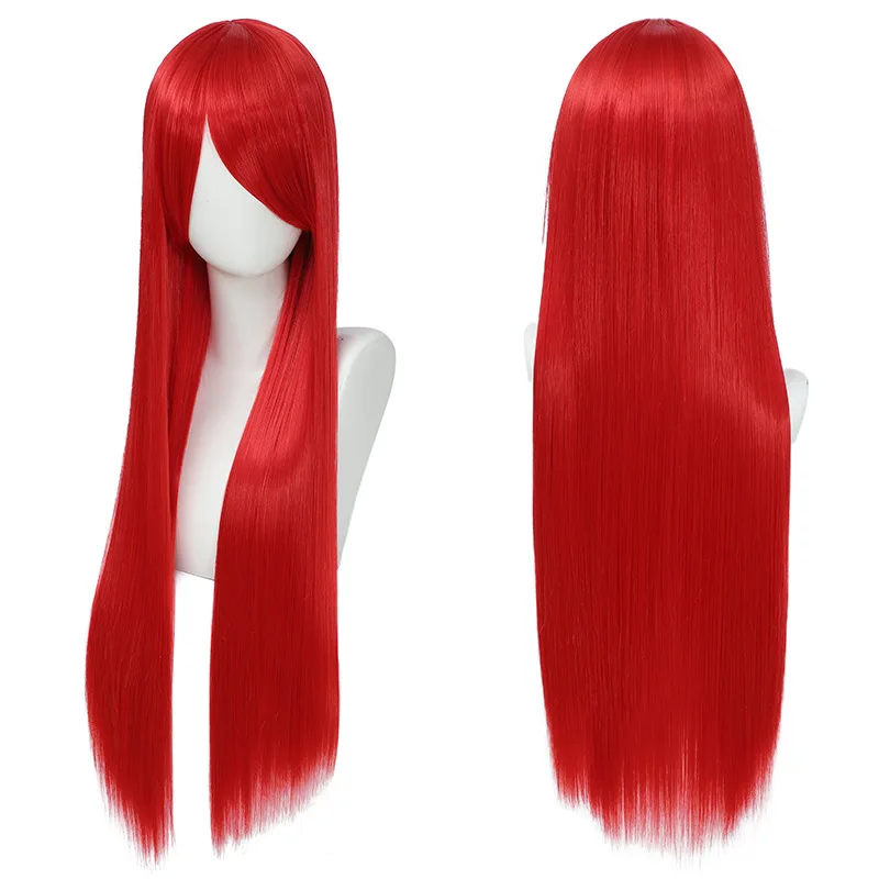 80cm 다채로운 긴 직선 합성 머리 흰색 보라색 검정 - Synthetic Braided Wigs For Black Women 리뷰 및 가격