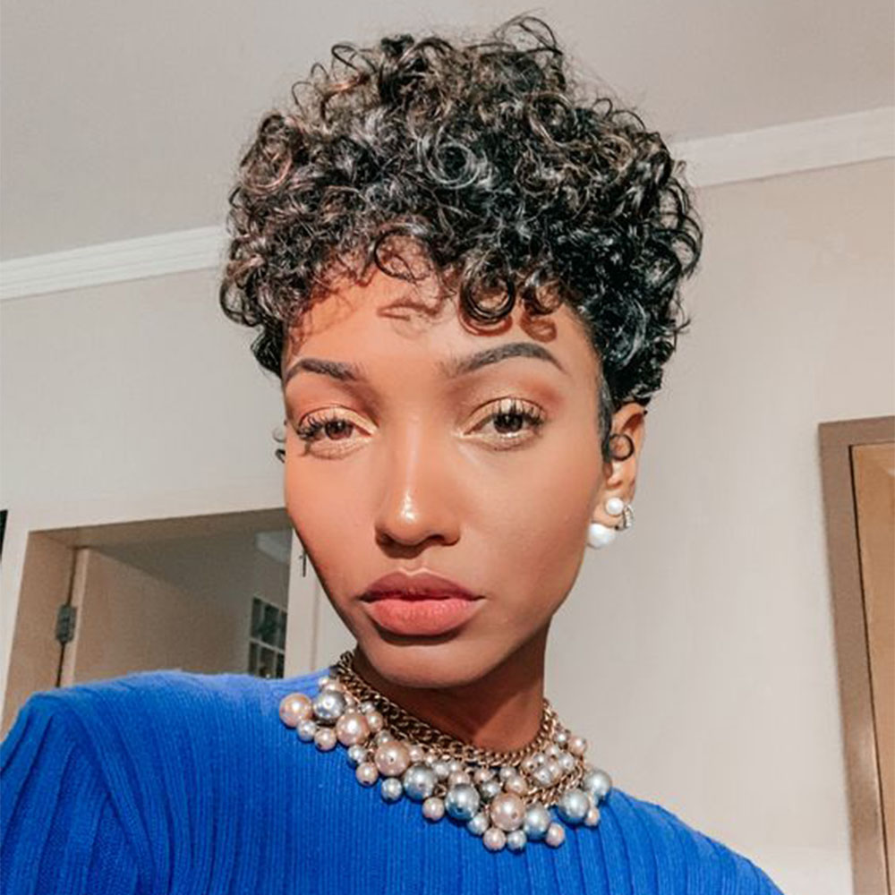 짧은 픽시 컷 가발 곱슬 인간의 머리 가발 저렴한 아프 - Short Pixie Cut Wig Human Hair Cheap 리뷰 및 가격