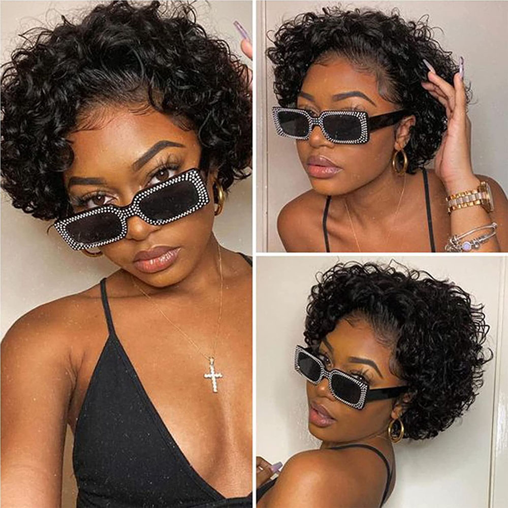 짧은 픽시 컷 가발 곱슬 인간의 머리 가발 저렴한 아프 - Short Pixie Cut Wig Human Hair Cheap 리뷰 및 가격