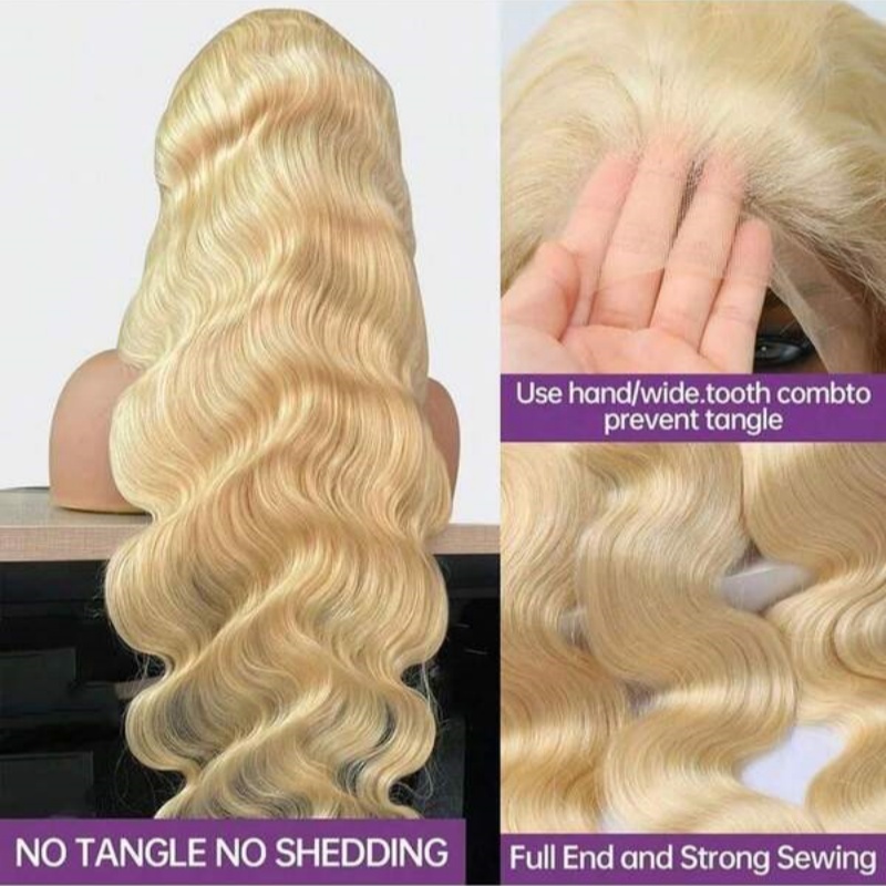 허니 블론드 613 바디 웨이브 인모 가발 13x6 H - 613 Blonde Body Wave Lace Front Wig 리뷰 및 가격