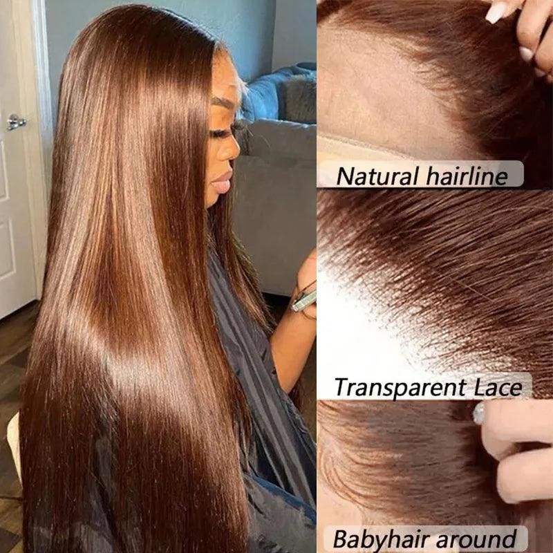 200% 밀도 13x4 HD 투명 초콜릿 브라운 레이스 - Lace Front Wigs 리뷰 및 가격