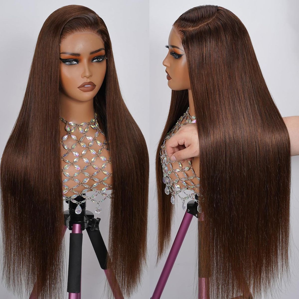 200% 밀도 13x4 HD 투명 초콜릿 브라운 레이스 - Lace Front Wigs 리뷰 및 가격