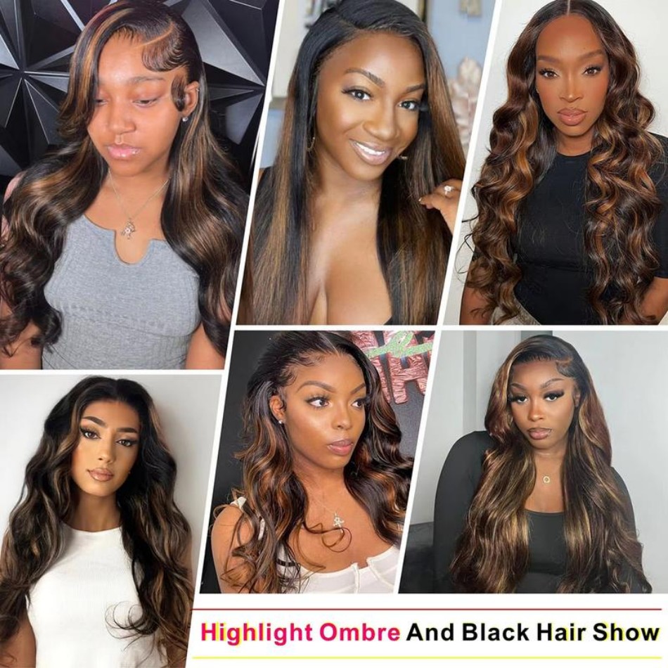 P1B30 하이라이트 옴브레 바디 웨이브 인모 가발 1 - Lace Front Wigs 리뷰 및 가격