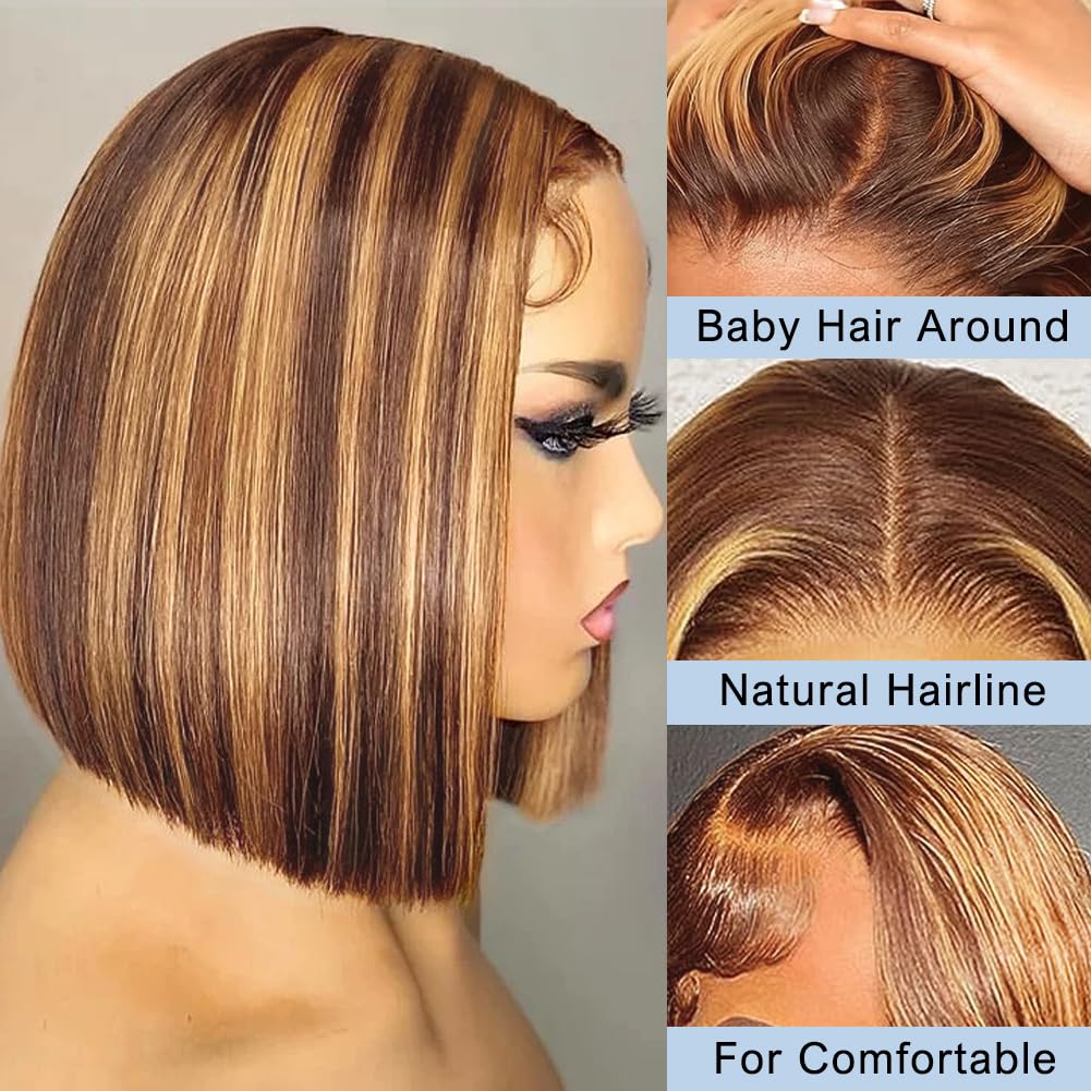 밥 가발 인모 13x4 HD 레이스 프론탈 숏 스트레이 - Pre Parted 13X4 Lace Front Bob Wig 리뷰 및 가격