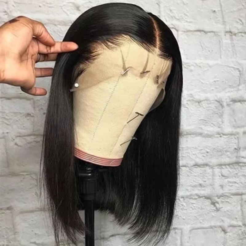 13x6 숏밥 스트레이트 브라질리언 헤어 200% 밀도 - Pre Parted 13X4 Lace Front Bob Wig 리뷰 및 가격