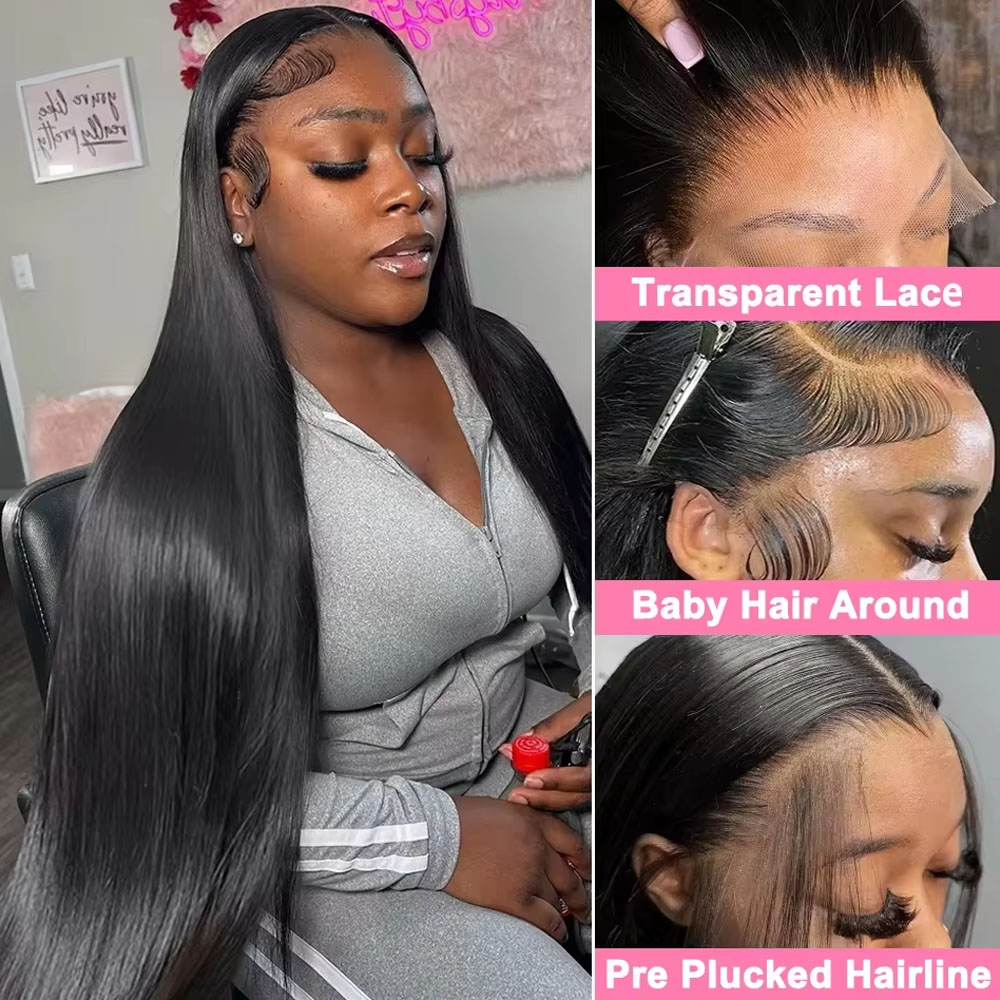 40인치 13x4 투명 스트레이트 레이스 프론트 가발  - Hd Lace Frontal Wig Human Hair Pre Plucked 리뷰 및 가격