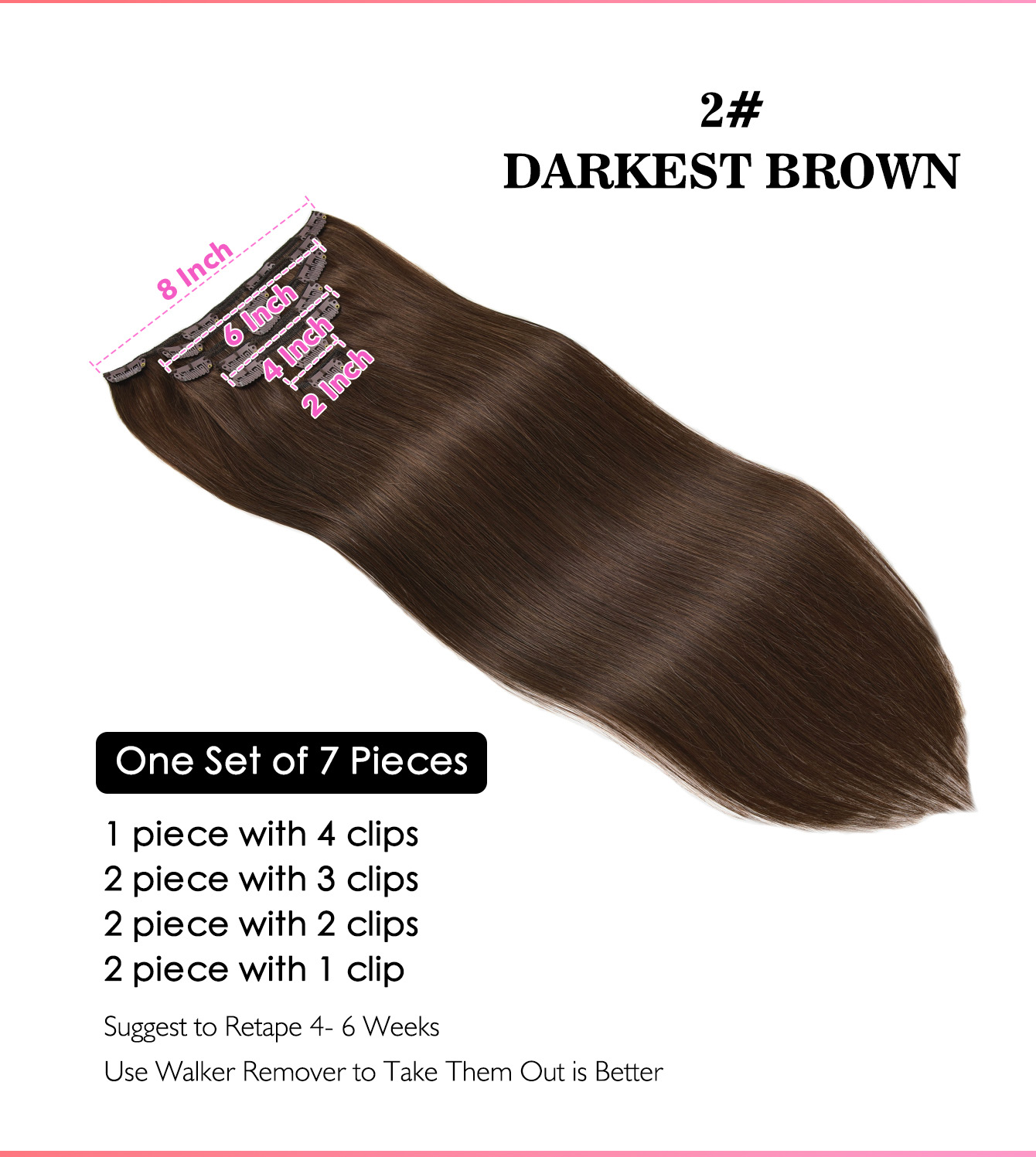 7개 클립 인 헤어 익스텐션 100% 레미 인모 인비저 - Seamless Clip In Hair Extensions Human Hair 리뷰 및 가격