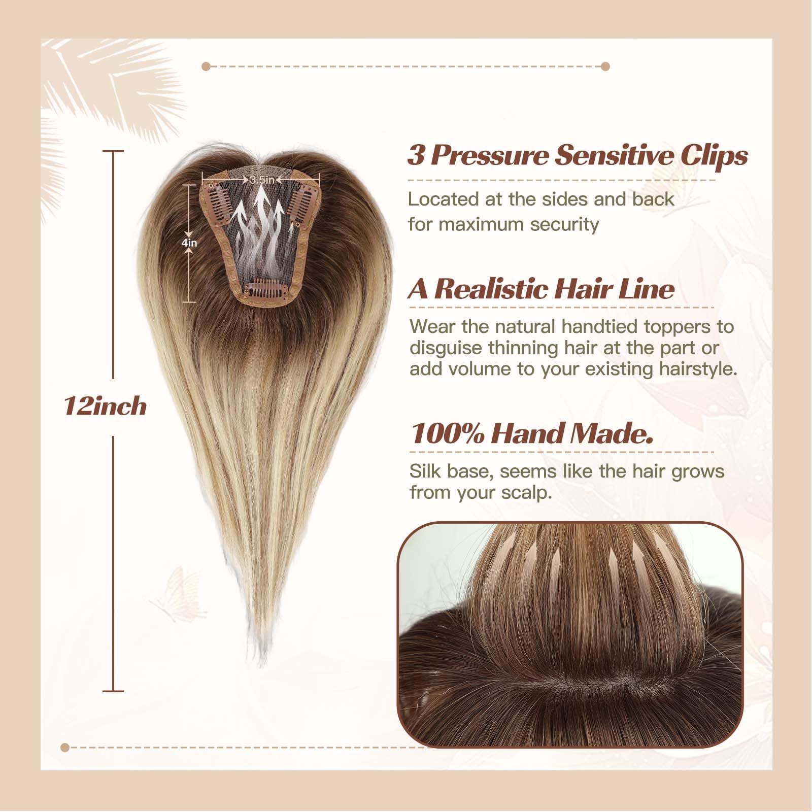 골든 브라운 옴브레 100% 레미 인모 헤어피스 여성용 - Seamless Clip In Hair Extensions Human Hair 리뷰 및 가격