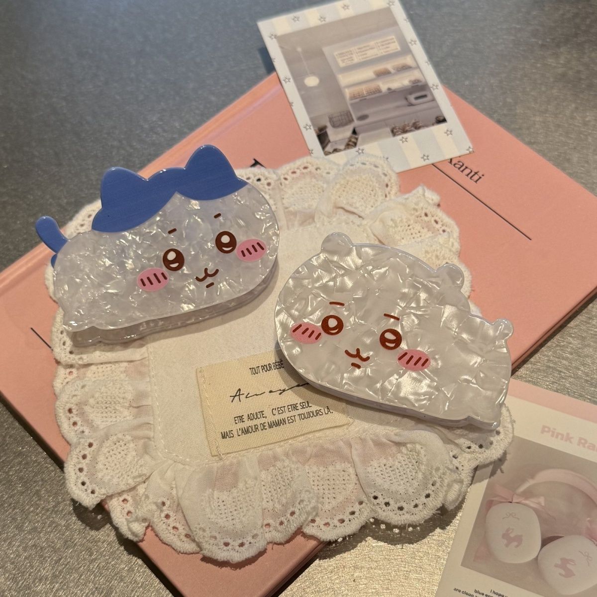 치이카와 우사기 하치와레 귀여운 만화 상어 집게핀 달콤 - Hair Bundles 리뷰 및 가격