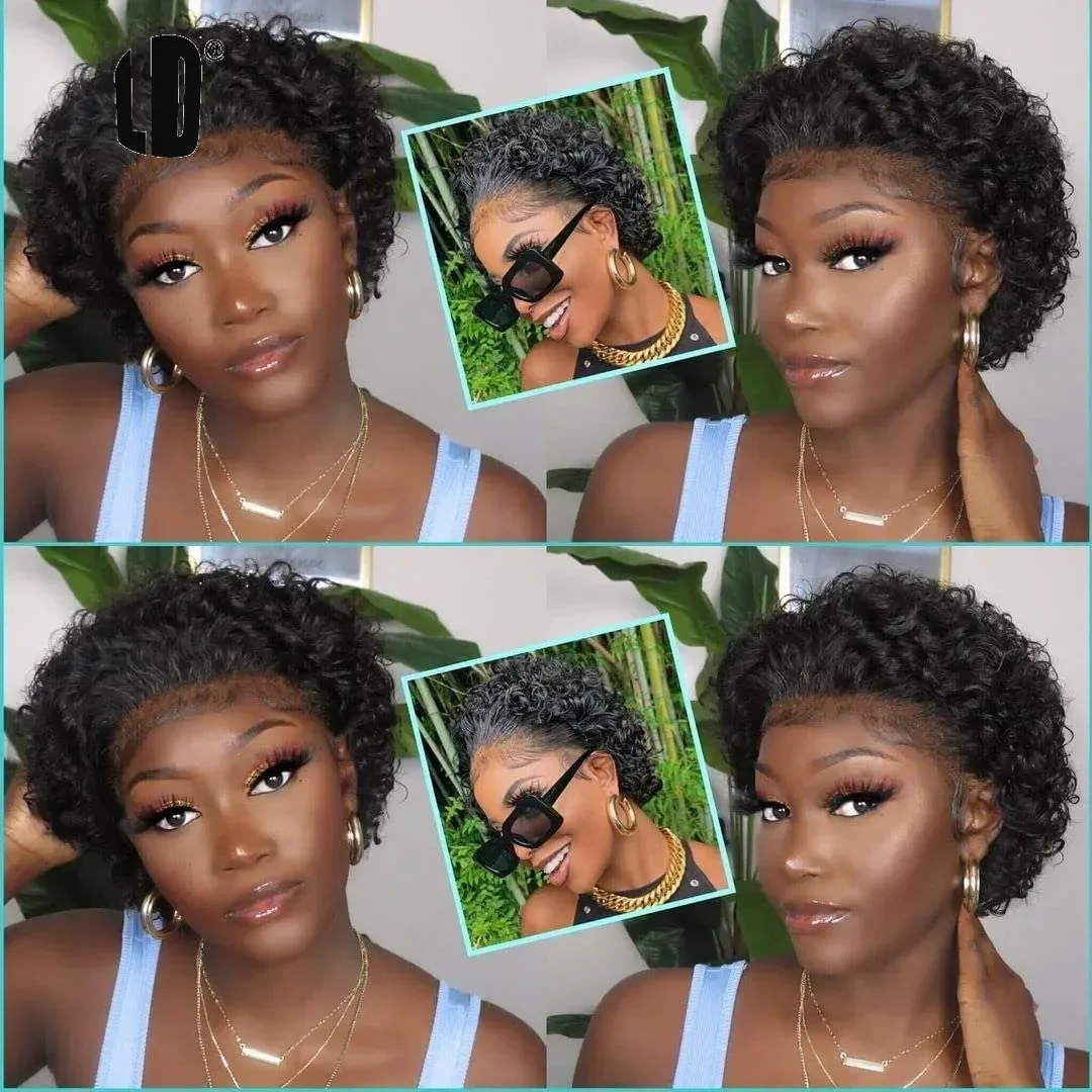 픽시컷 가발 99J 컬러 레이스 가발 스프링 컬 숏밥  - Short Pixie Cut Wig Human Hair Cheap 리뷰 및 가격