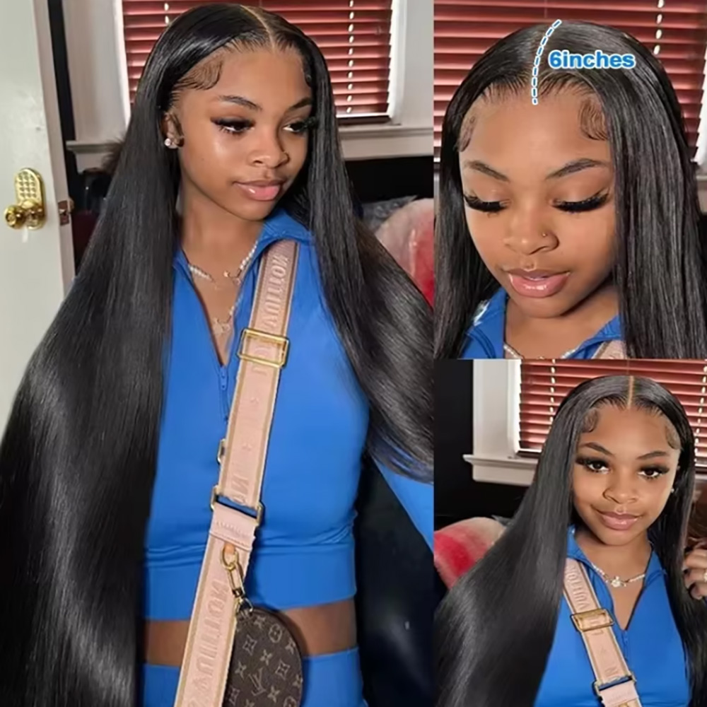 내추럴 블랙 실키 본 스트레이트 엑스트라 롱 브라질리언 - Lace Front Wigs 리뷰 및 가격