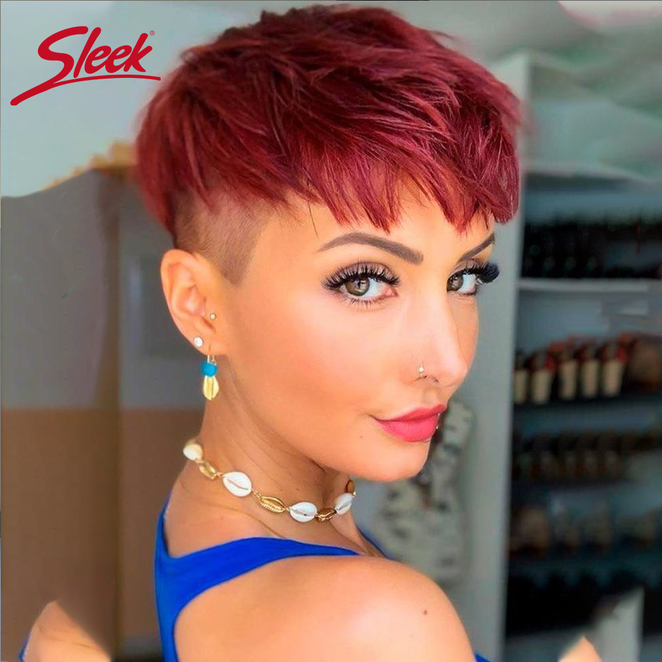 매끈한 짧은 픽시 컷 밥 레이스 프론트 인모 가발, 브 - Short Pixie Cut Wig Human Hair Cheap 리뷰 및 가격