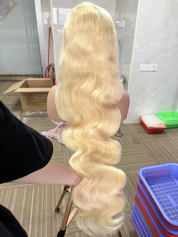613 허니 블론드 컬러 40인치 인모 가발 HD 프론 - 613 Blonde Body Wave Lace Front Wig 리뷰 및 가격