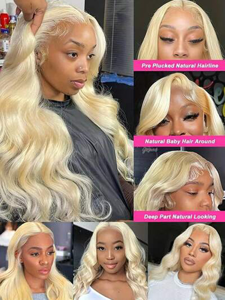 613 허니 블론드 컬러 40인치 인모 가발 HD 프론 - 613 Blonde Body Wave Lace Front Wig 리뷰 및 가격